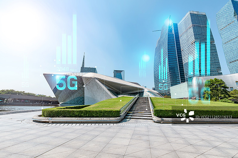 5G网络信号科技快速发展广州大剧院厅地标旅游城市建筑经济中心图片素材