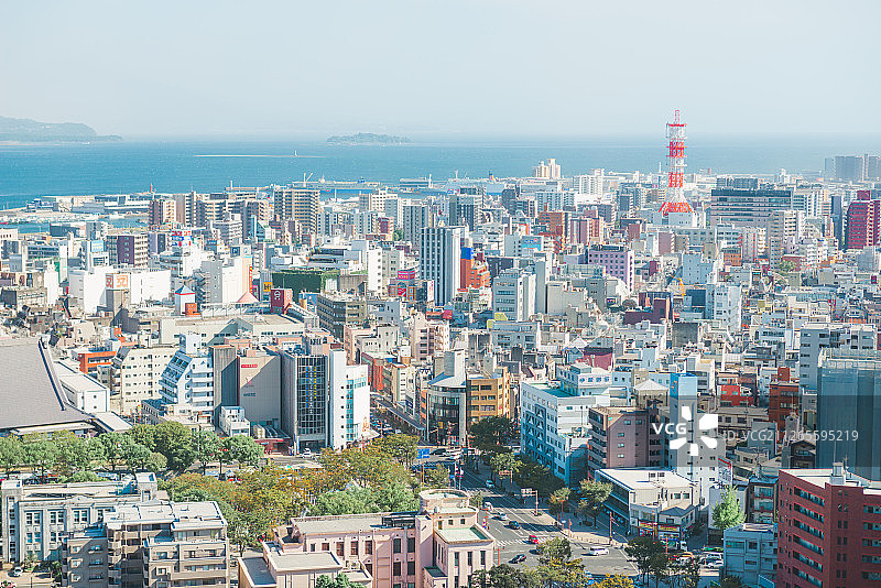 日本鹿儿岛火山城市风光图片素材