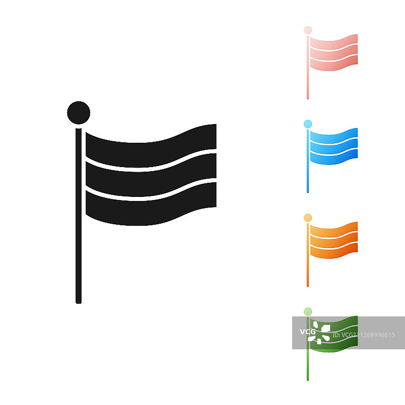 黑色德国国旗图标孤立在白色图片素材