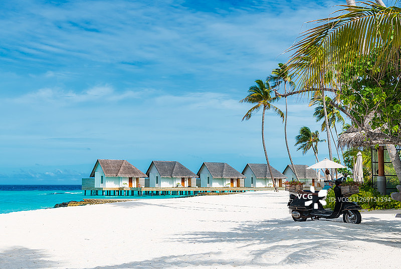 印度洋马尔代夫海岛度假村户外风光图片素材