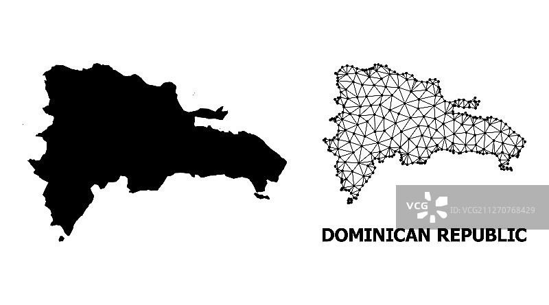 固体和网络地图多米尼加共和国图片素材