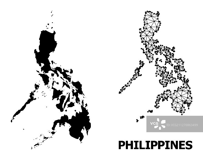 固体和网格地图菲律宾图片素材