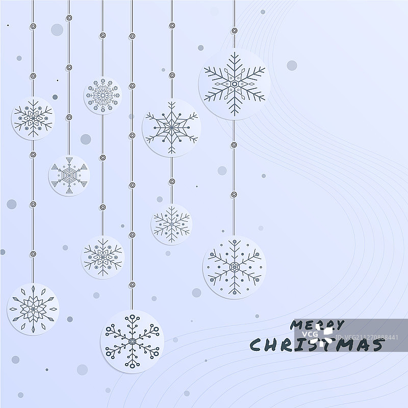 雪花现代配线风格圣诞快乐图片素材