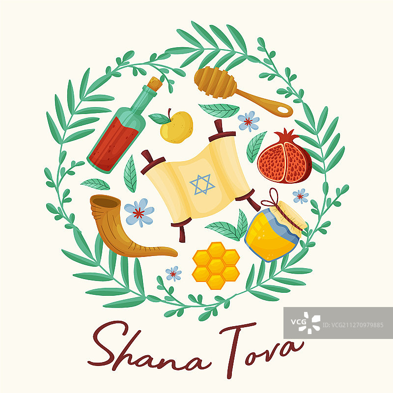 传统犹太节日莎娜托娃的象征图片素材