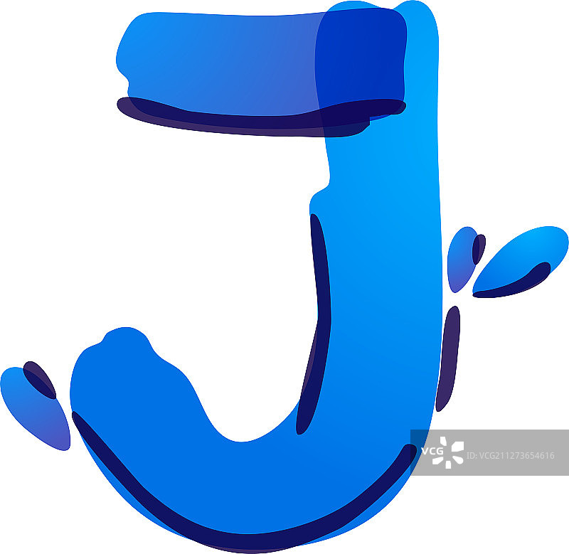 J字生态标志用蓝色水滴图片素材