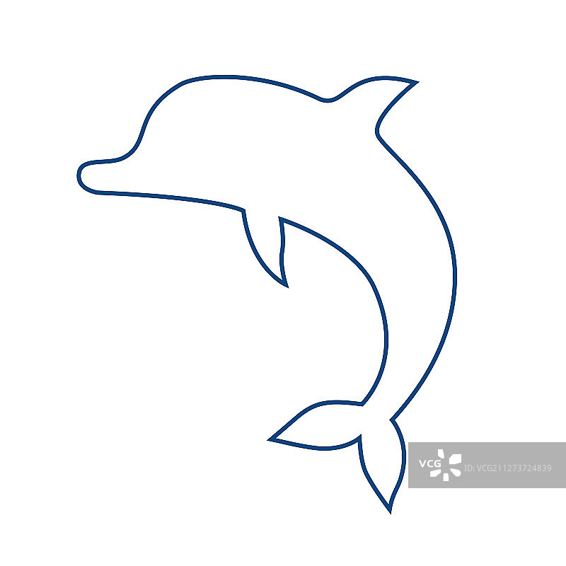 海豚线图标轮廓符号线性图片素材