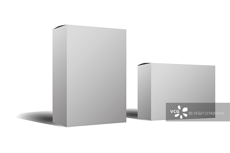 两个白色纸板箱模型产品白色图片素材