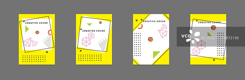创意封面设计在几何风格的最小图片素材