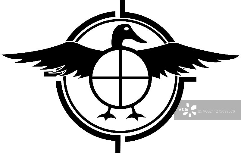 狩猎俱乐部的标志，有鸭子和目标图片素材
