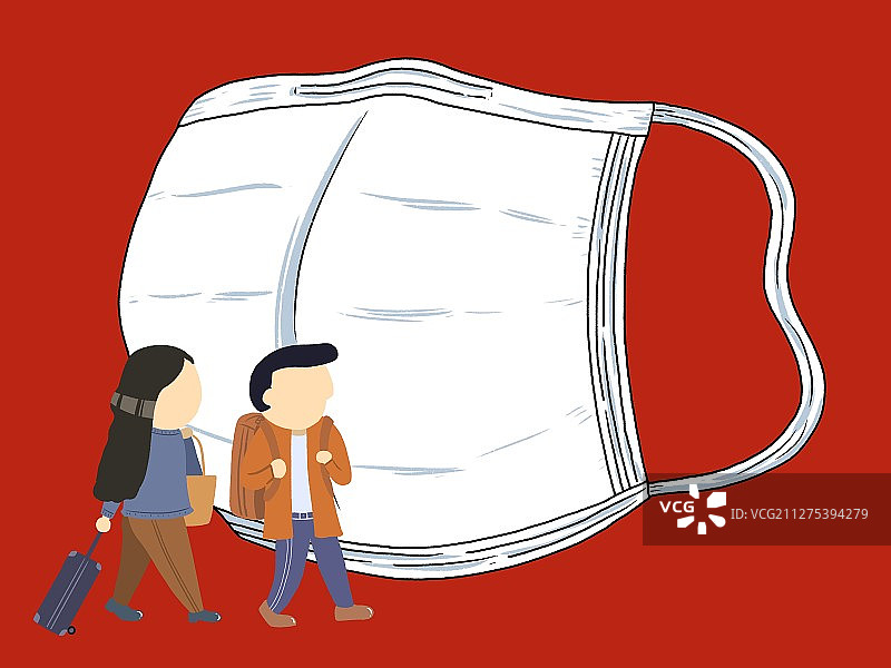插画：扁平化背包旅游商务人物图片素材