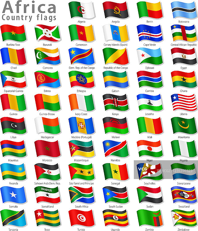 非洲国旗套装图片素材