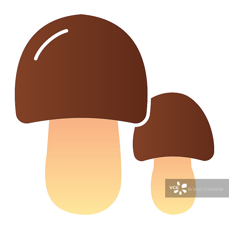 两个蘑菇平面图标森林食物颜色图标图片素材