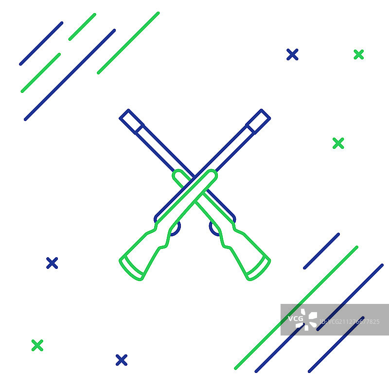 蓝绿两线交叉的散弹枪图标图片素材