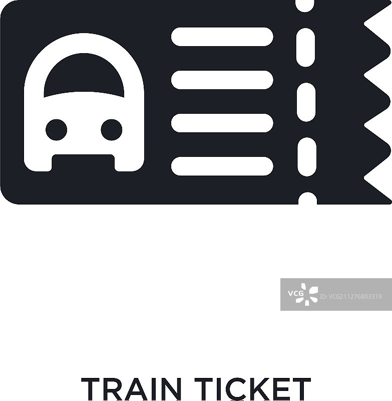黑色火车票孤立图标简单元素图片素材