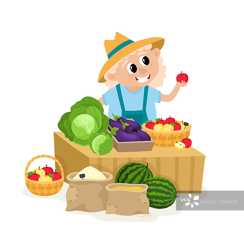 卖蔬菜和水果的当地农民图片素材