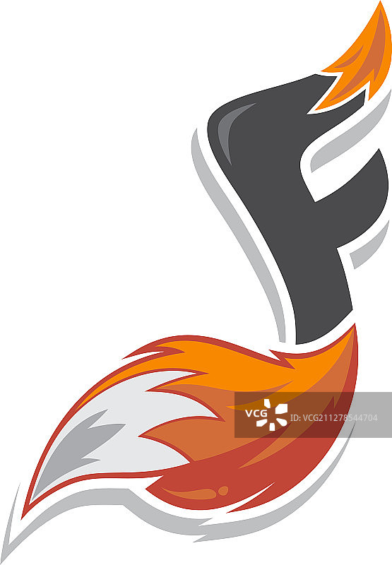 狐狸尾巴火标志标志型字母首字母图片素材