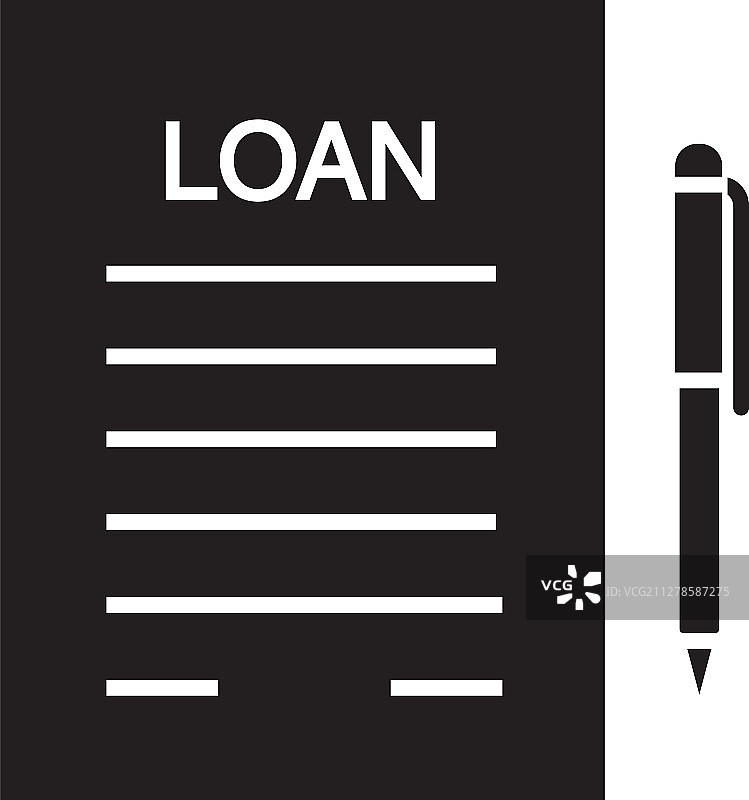 贷款协议字形图标图片素材