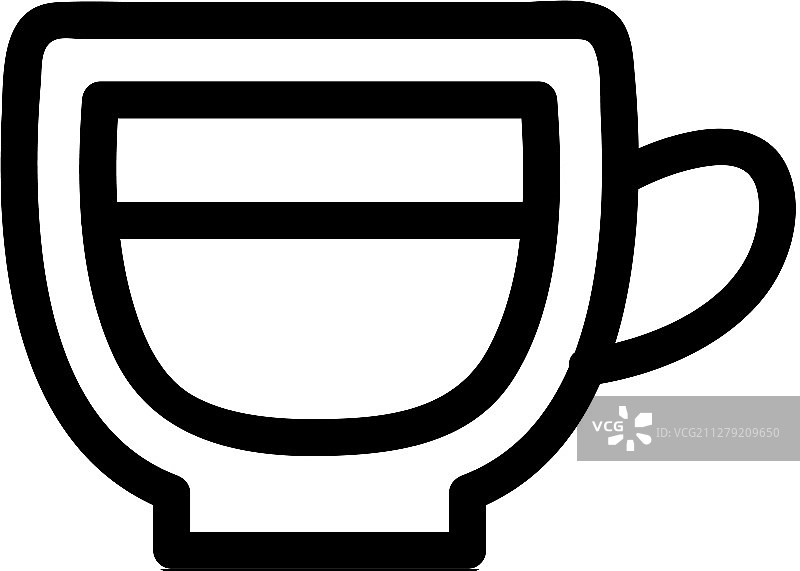 杯与咖啡图标孤立轮廓图片素材
