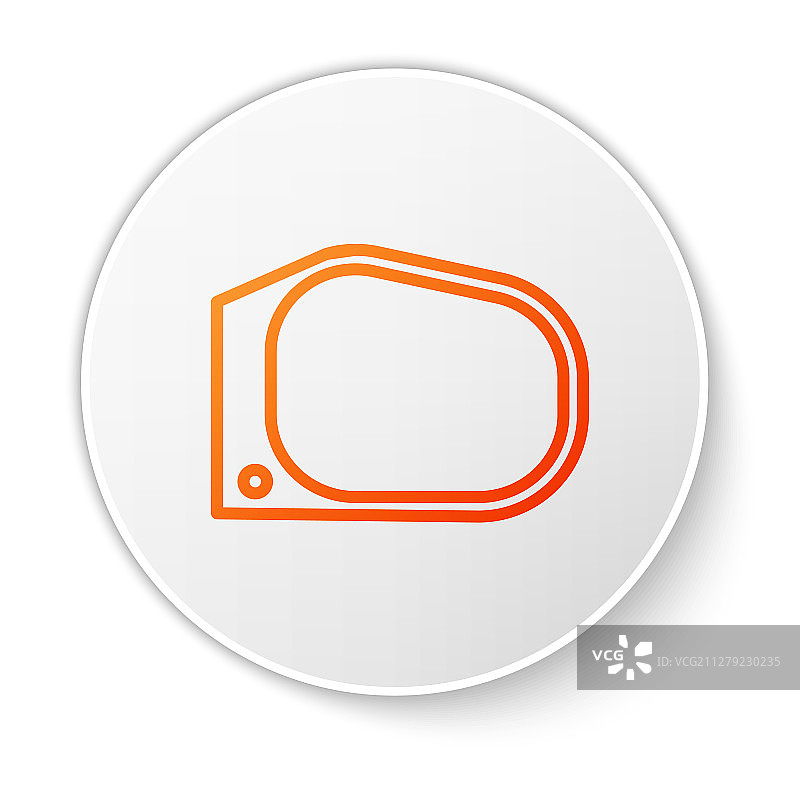 橙色线车镜图标孤立在白色图片素材
