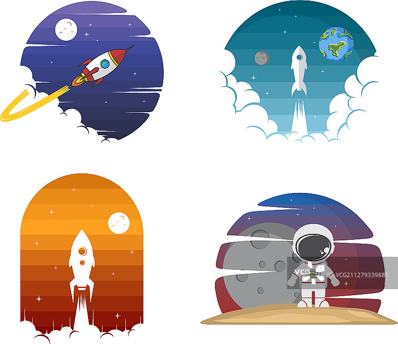 火箭飞船发射太空旅行标牌标牌图片素材