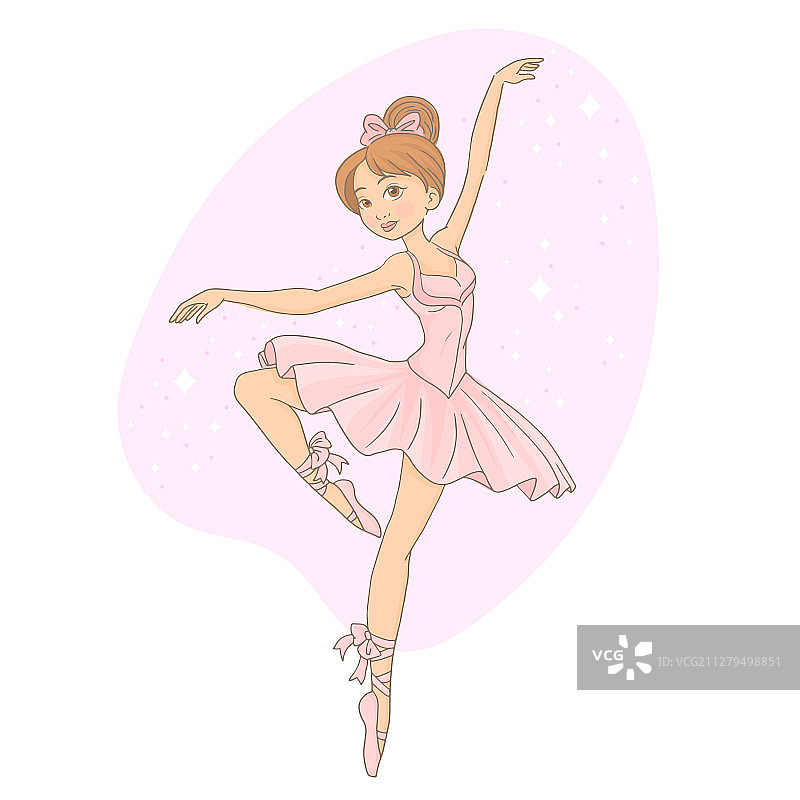 可爱的小芭蕾舞女演员图片素材