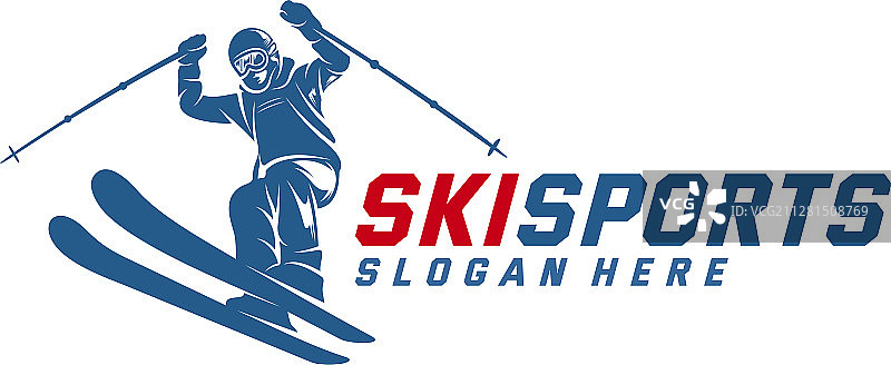 冬季运动滑雪标志剪影设计图片素材