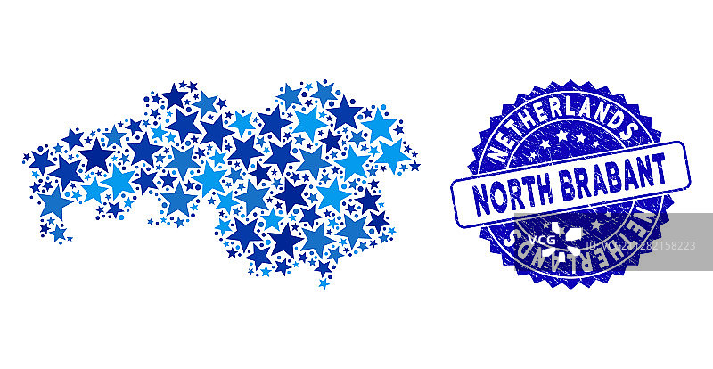 蓝星北布拉班特省地图组成图片素材