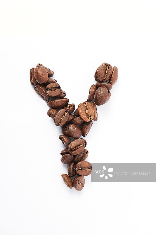 创意咖啡豆字母Y图片素材