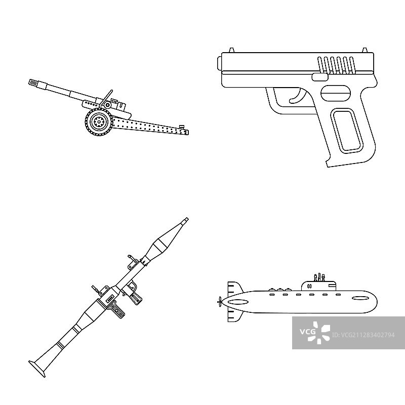 设计武器和枪支符号收藏图片素材