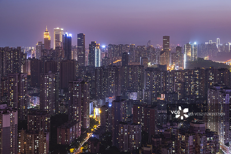 重庆南岸区城市建筑夜景图片素材