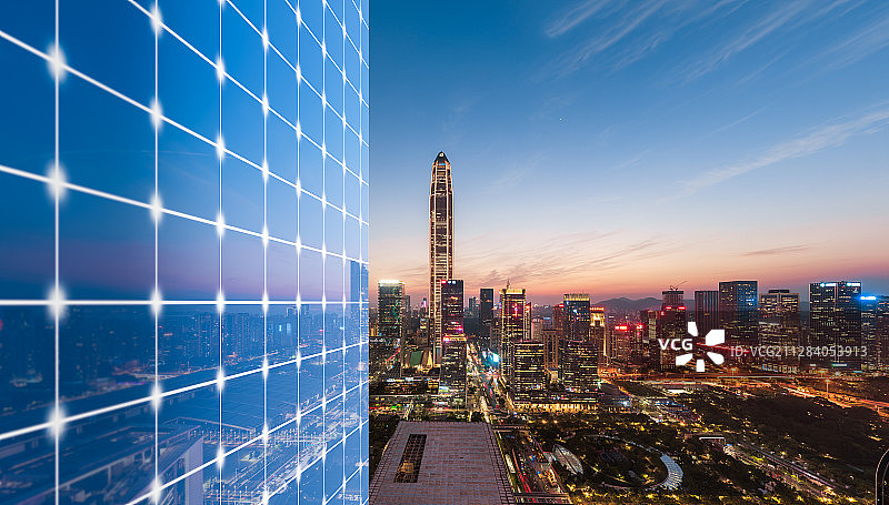 深圳城市风光和科技大数据概念图片素材