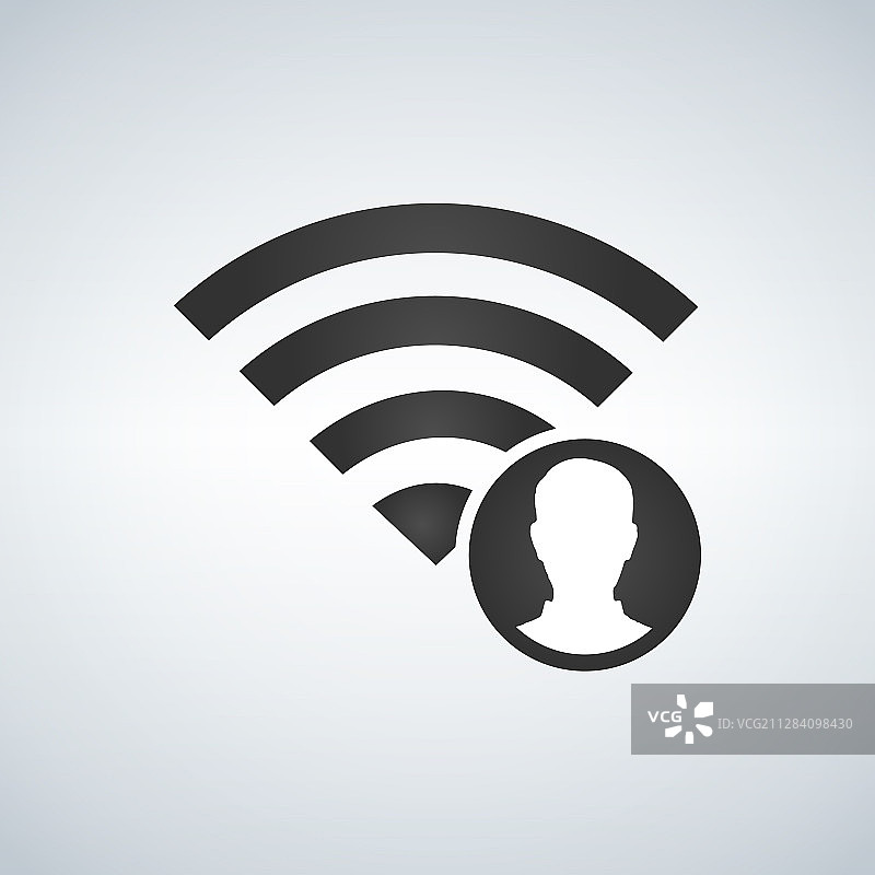 Wifi连接信号图标与用户图标在图片素材