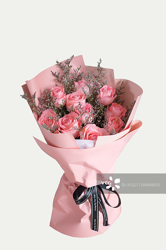 粉色玫瑰花束图片素材