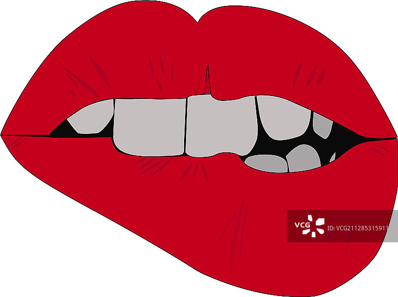 性感的红唇图标在红色口红的形象图片素材