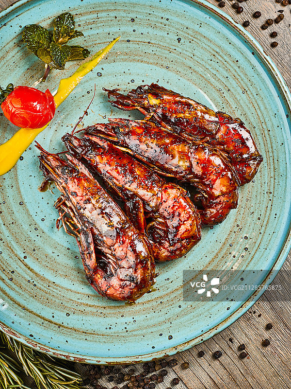 黑胡椒焗大虾图片素材