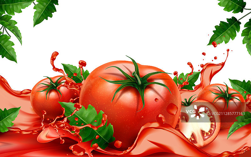 番茄汁背景素材矢量图片素材