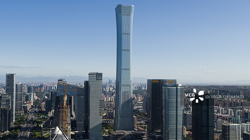 北京国贸中国尊航拍图片素材