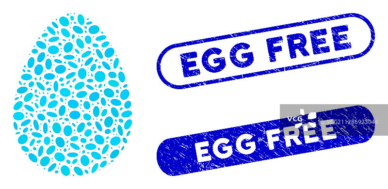 椭圆形拼贴蛋与垃圾蛋无水印图片素材