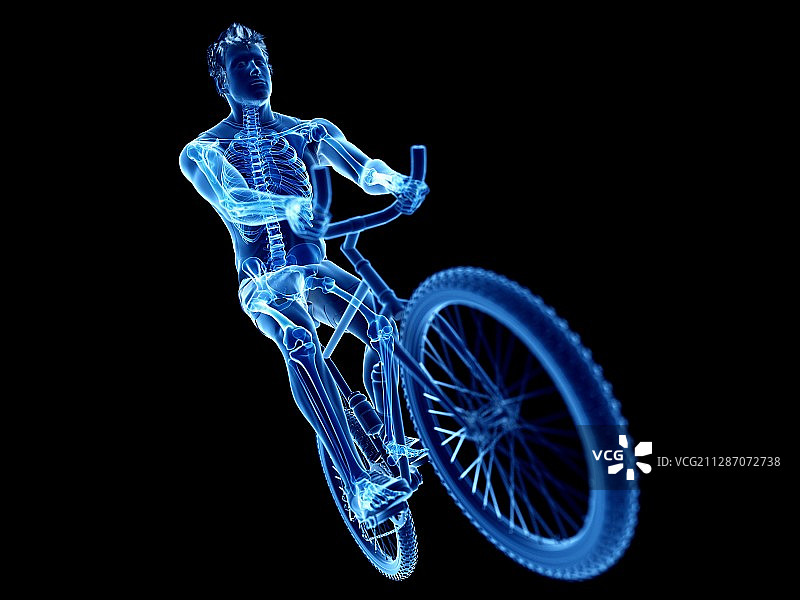 一个骑自行车的人的骨架插图图片素材