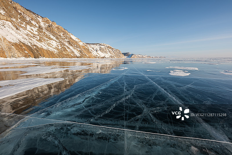 俄罗斯贝加尔湖的自然景观。图片素材