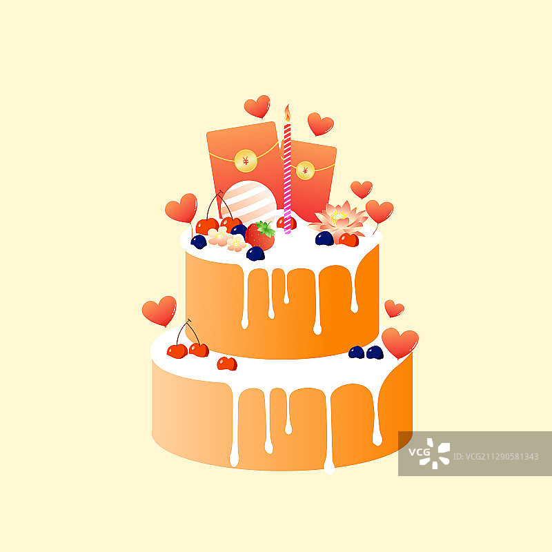活动纪念日甜品蛋糕矢量插画图片素材