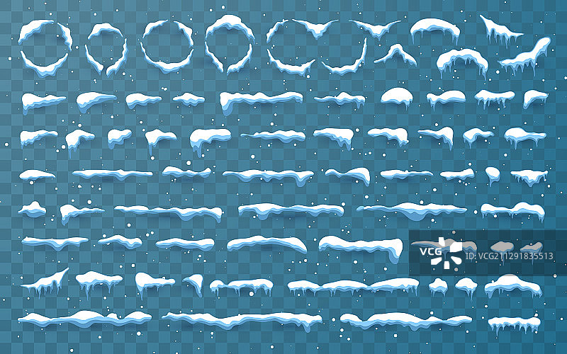雪帽、雪球和雪堆形成雪帽图片素材