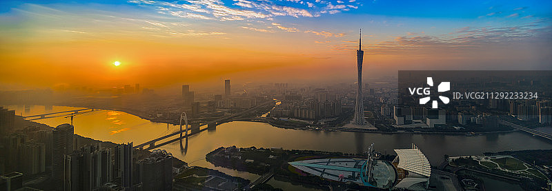 广州城市景观珠江两岸图片素材