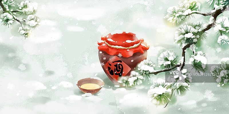 中国风唯美大雪节气创意图片素材