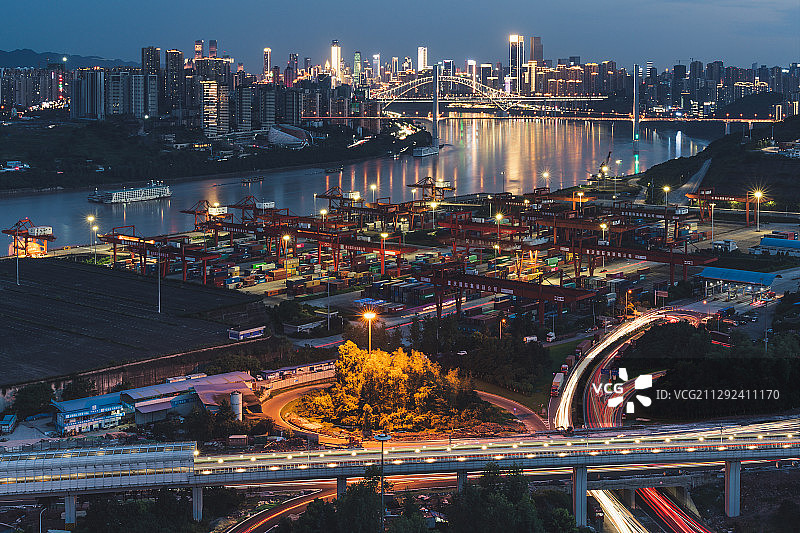 一带一路渝新欧重庆寸滩保税港区图片素材