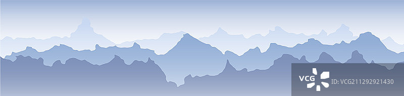 美丽的蓝山景观横幅图片素材