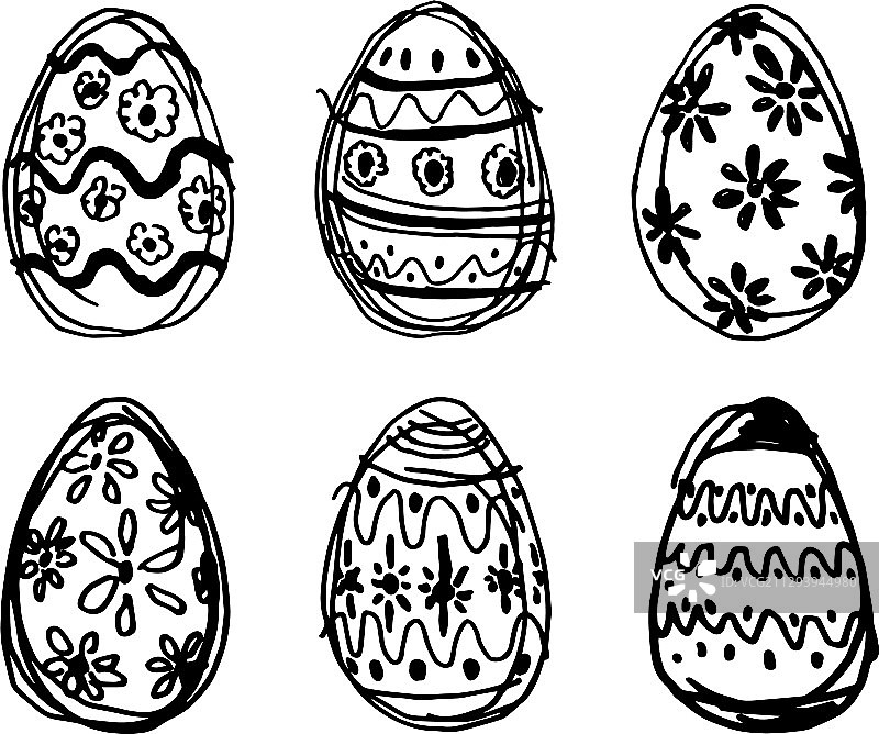 手绘复活节彩蛋图片素材