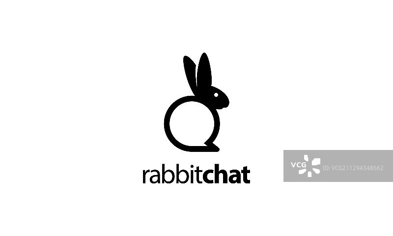 兔子聊天标志设计理念图片素材