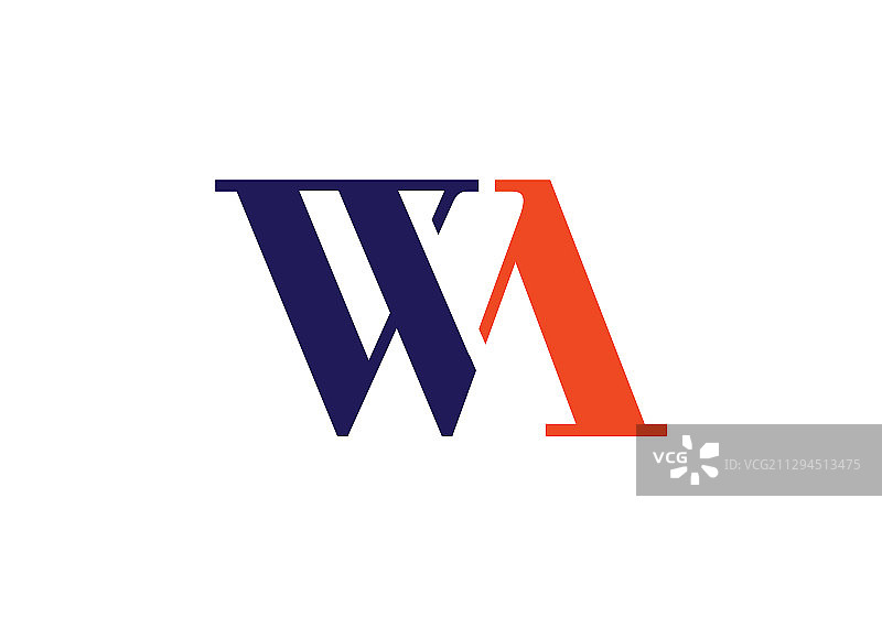 一个wa首字母标志设计模板图片素材