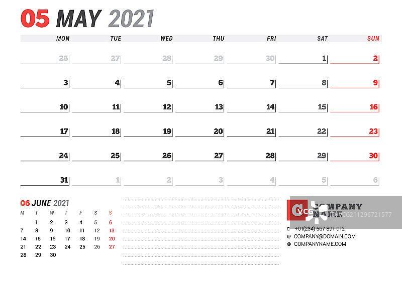 2021年5月的日历业务月度计划图片素材